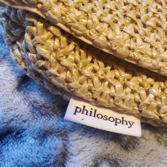 PHILOSOPHY Summer Boho Paper Straw Tassel Clutch Clutch - Picture 6 of 6